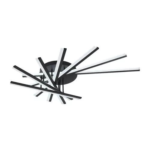 LED mennyezeti lámpa 120W, 6600lm, 3000-6500K, fekete, IP20, fém-akril - J3345/B