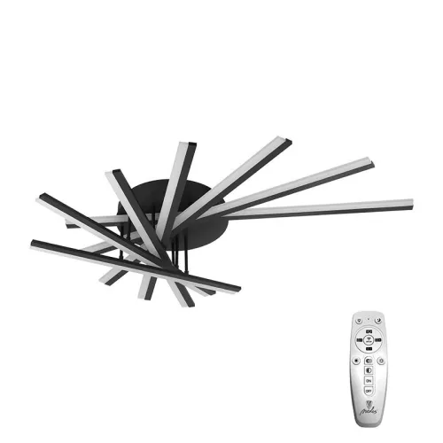 LED mennyezeti lámpa 120W, 6600lm, 3000-6500K, fekete, IP20, fém-akril - J3345/B