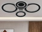 LED mennyezeti lámpa 100W, 6900lm, 3000-6500K, fekete, IP20, fém-akril - J3346/B