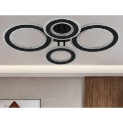   LED mennyezeti lámpa 100W, 6900lm, 3000-6500K, fekete, IP20, fém-akril - J3346/B