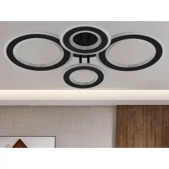   LED mennyezeti lámpa 100W, 6900lm, 3000-6500K, fekete, IP20, fém-akril - J3346/B