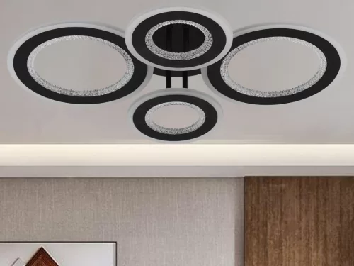 LED mennyezeti lámpa 100W, 6900lm, 3000-6500K, fekete, IP20, fém-akril - J3346/B