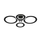 LED mennyezeti lámpa 100W, 6900lm, 3000-6500K, fekete, IP20, fém-akril - J3346/B