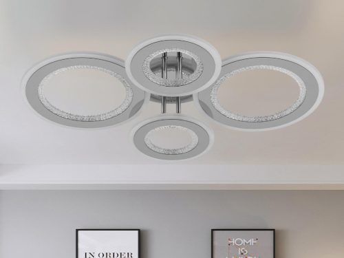 LED mennyezeti lámpa 100W, 6900lm, 3000-6500K, IP20, fém-akril - J3346/CH