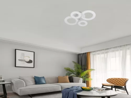 LED mennyezeti lámpa 100W, 6900lm, 3000-6500K, fehér, IP20, fém-akril - J3346/W