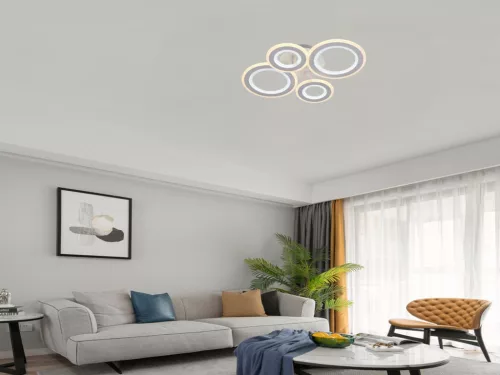 LED mennyezeti lámpa 100W, 6900lm, 3000-6500K, fehér, IP20, fém-akril - J3346/W