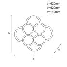 LED design mennyezeti lámpa 200W, 13900 lm, 620x620x110 mm, 3000K–6500K - J3347/B