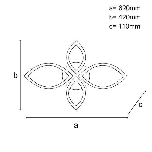 LED design mennyezeti lámpa 95W, 6500 lm, 620x420x110 mm, 3000K–6500K - J3348/B