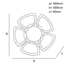 LED design mennyezeti lámpa 145W, 10200 lm, 499x499x90 mm, 3000K–6500K - J3350/W