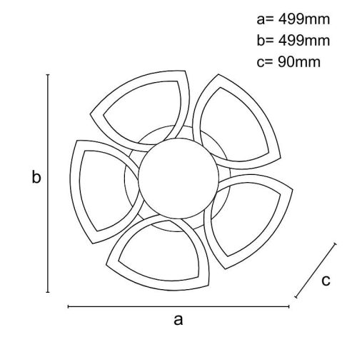 LED design mennyezeti lámpa 145W, 10200 lm, 499x499x90 mm, 3000K–6500K - J3350/W
