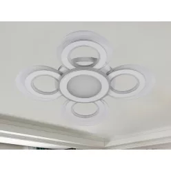   LED design mennyezeti lámpa 105W, 7400 lm, 670x670x60 mm, 3000K–6500K - J3351/W
