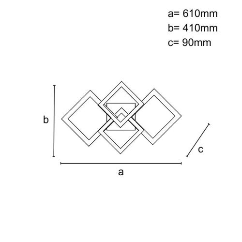 LED design mennyezeti lámpa 175W, 13000 lm, 610x410x90 mm, 3000K–6500K - J3352/B