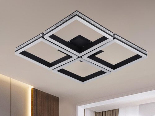 LED design mennyezeti lámpa 215W 16000lm 3000-6500K dimmelhető IP20 fekete négyzet J3353/B
