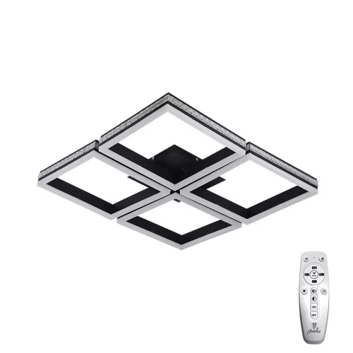 LED design mennyezeti lámpa 215W 16000lm 3000-6500K dimmelhető IP20 fekete négyzet J3353/B