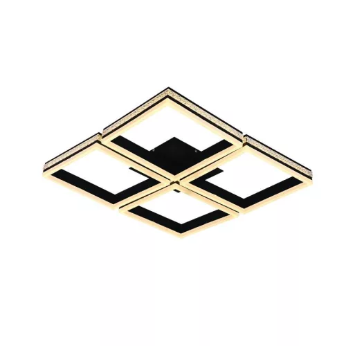 LED design mennyezeti lámpa 215W 16000lm 3000-6500K dimmelhető IP20 fekete négyzet J3353/B