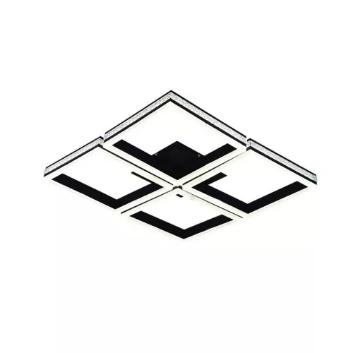 LED design mennyezeti lámpa 215W 16000lm 3000-6500K dimmelhető IP20 fekete négyzet J3353/B