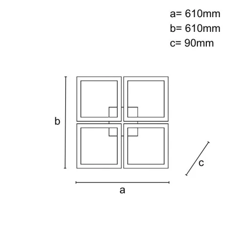 LED design mennyezeti lámpa 215W 16000lm 3000-6500K dimmelhető IP20 fekete négyzet J3353/B