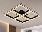 LED design mennyezeti lámpa 215W 16000lm 3000-6500K dimmelhető IP20 fekete négyzet J3353/B