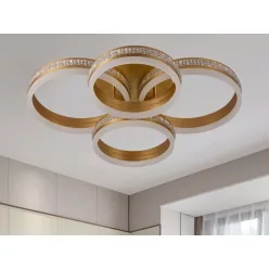   LED design mennyezeti lámpa 150W 10500lm 3000-6500K dimmelhető IP20 arany J3354/G