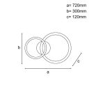 LED design mennyezeti lámpa 55W 4900lm 3000-6500K dimmelhető IP20 J3356/B