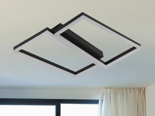 LED Design mennyezeti lámpa 65W, 3000 lm, 3000K-6500K, IP20, fém-akril, négyzet - J3358/B