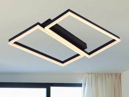 LED Design mennyezeti lámpa 65W, 3000 lm, 3000K-6500K, IP20, fém-akril, négyzet - J3358/B