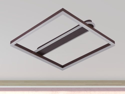LED Design mennyezeti lámpa 60W, 3900 lm, 3000K-6500K, IP20, fém-akril, négyzet - J3361/BR
