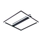 LED Design mennyezeti lámpa 60W, 3900 lm, 3000K-6500K, IP20, fém-akril, négyzet - J3361/BR