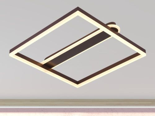 LED Design mennyezeti lámpa 60W, 3900 lm, 3000K-6500K, IP20, fém-akril, négyzet - J3361/BR