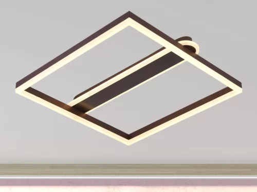 LED Design mennyezeti lámpa 60W, 3900 lm, 3000K-6500K, IP20, fém-akril, négyzet - J3361/BR