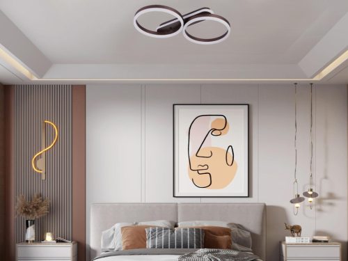 LED design mennyezeti lámpa 60W, 4300 lm, 3000K-6500K, IP20, fém-akril barna - J3362/BR