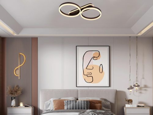 LED design mennyezeti lámpa 60W, 4300 lm, 3000K-6500K, IP20, fém-akril barna - J3362/BR
