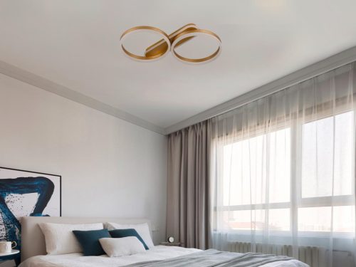 LED design mennyezeti lámpa 60W, 4300 lm, 3000K-6500K, IP20, fém-akril arany - J3362/G