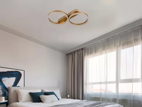 LED design mennyezeti lámpa 60W, 4300 lm, 3000K-6500K, IP20, fém-akril arany - J3362/G