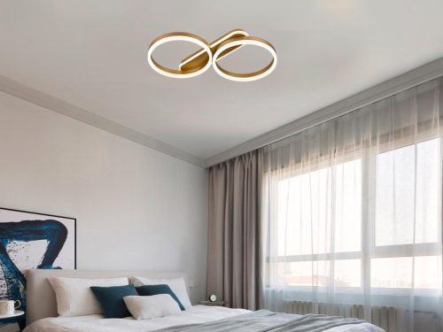 LED design mennyezeti lámpa 60W, 4300 lm, 3000K-6500K, IP20, fém-akril arany - J3362/G