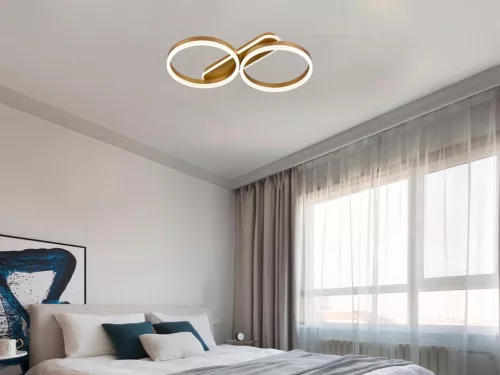 LED design mennyezeti lámpa 60W, 4300 lm, 3000K-6500K, IP20, fém-akril arany - J3362/G