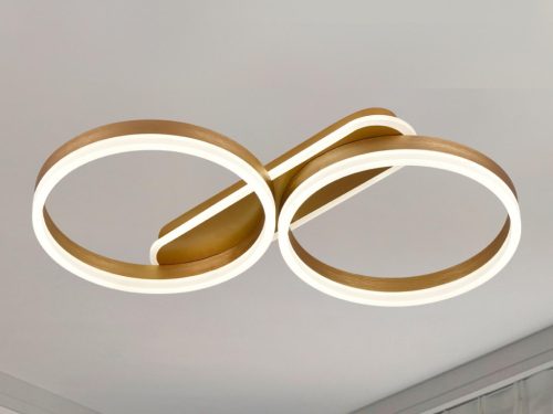 LED design mennyezeti lámpa 60W, 4300 lm, 3000K-6500K, IP20, fém-akril arany - J3362/G