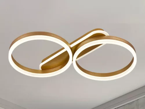 LED design mennyezeti lámpa 60W, 4300 lm, 3000K-6500K, IP20, fém-akril arany - J3362/G