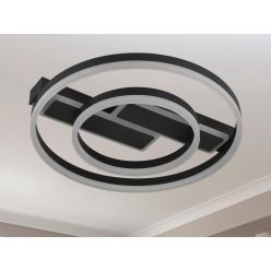   LED design mennyezeti lámpa 80W, 6200 lm, 3000K-6500K, IP20, fém-akril fekete - J3363/B