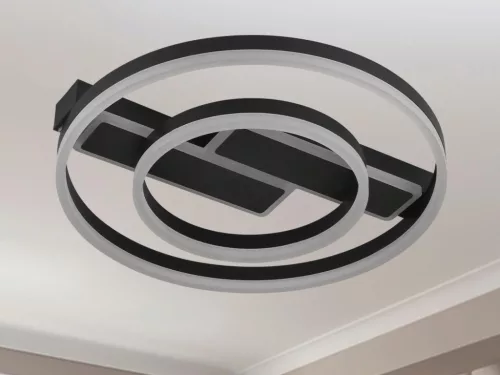 LED design mennyezeti lámpa 80W, 6200 lm, 3000K-6500K, IP20, fém-akril fekete - J3363/B