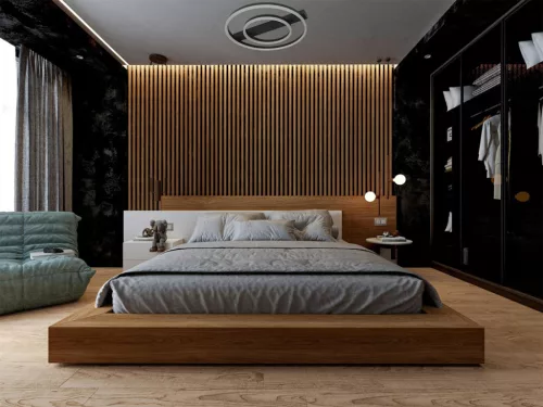 LED design mennyezeti lámpa 60W, 3900 lm, 3000K-6500K, IP20, fém-akril fekete - J3364/B