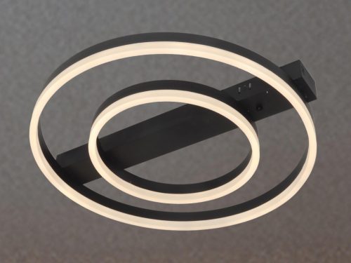 LED design mennyezeti lámpa 60W, 3900 lm, 3000K-6500K, IP20, fém-akril fekete - J3364/B