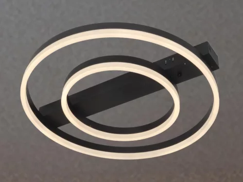 LED design mennyezeti lámpa 60W, 3900 lm, 3000K-6500K, IP20, fém-akril fekete - J3364/B