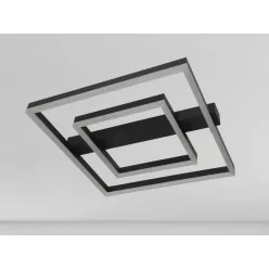   LED design mennyezeti lámpa 70W, 5200 lm, 3000K-6500K, IP20, fém-akril fekete - J3365/B