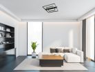 LED design mennyezeti lámpa 70W, 5200 lm, 3000K-6500K, IP20, fém-akril fekete - J3365/B