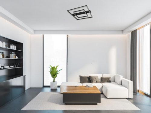 LED design mennyezeti lámpa 70W, 5200 lm, 3000K-6500K, IP20, fém-akril fekete - J3365/B