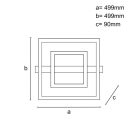 LED design mennyezeti lámpa 70W, 5200 lm, 3000K-6500K, IP20, fém-akril fekete - J3365/B