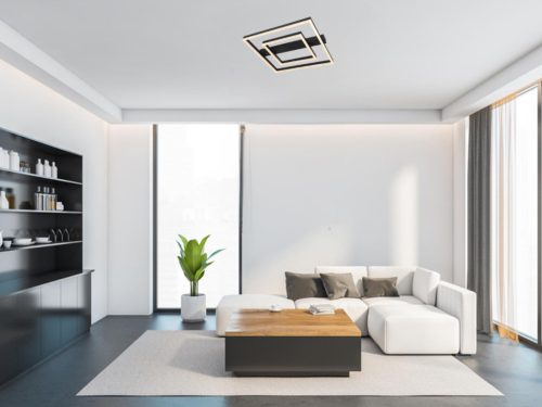 LED design mennyezeti lámpa 70W, 5200 lm, 3000K-6500K, IP20, fém-akril fekete - J3365/B