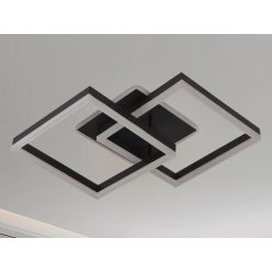   LED design mennyezeti lámpa 80W, 6200 lm, 3000K-6500K, IP20, fém-akril fekete - J3366/B