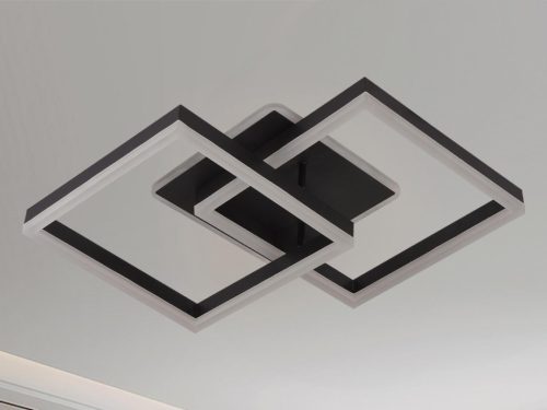 LED design mennyezeti lámpa 80W, 6200 lm, 3000K-6500K, IP20, fém-akril fekete - J3366/B